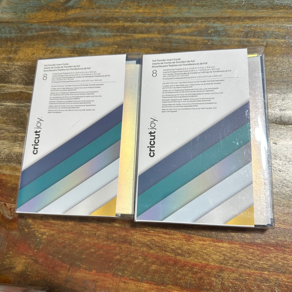 Cricut Joy Foil Transfer Insert Cards Blue Lagoon Sampler 2 Packs 16 Count Total
